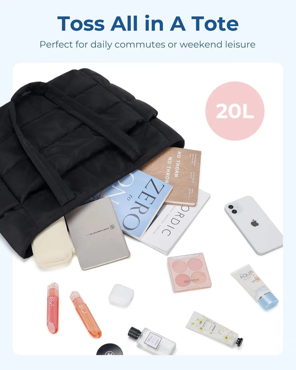CozyTote™ Puffy Quilted Zipper Bag